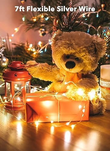 Brightown 12 Pack LED Fairy Lights - Battery Operated String Lights, 7ft 20LED Waterproof Silver Wire
