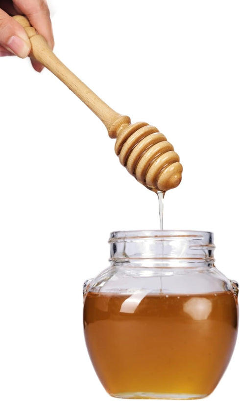 Bitbat Set 2, 7.1 Inch Beech Wooden Honey Dipper Sticks of Wooden Honey Spoons for Honey Jar, Perfect Honey Stirring