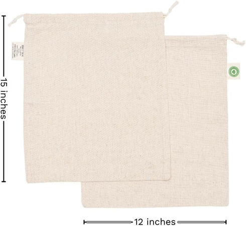 2 Pack (2 12x15) Reusable Linen Sourdough Bread Bags - Reusable, Undyed, Toxic-free, Washable and Perfect for Storing