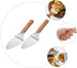 2Pcs Wooden Handle Pizza Shovel, Metal Spatula for Baking, Grilling, and Serving Pizza and Cake