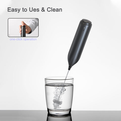 Powerful Electric Milk Frother Set, Rechargeable Drink Blender with Stand, Handheld Milk Frother for Coffee, Matcha