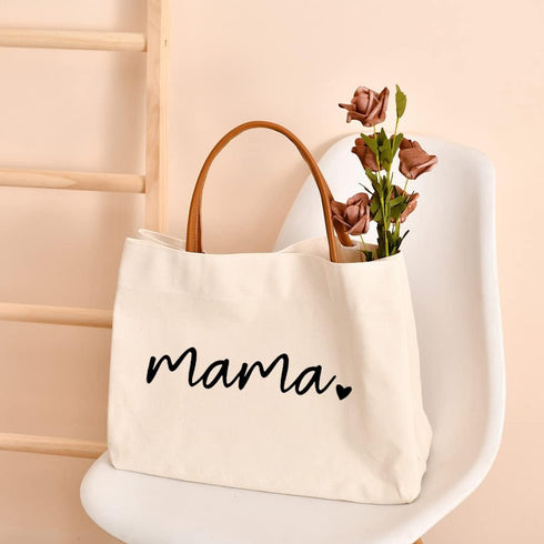 kifasyo Momlife Mom Mama Bag Mother Gifts Tote for Hospital, Shopping, Beach, Travel