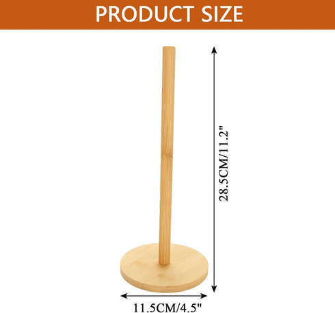 4 Pcs Wood Paper Towel Holder, Wooden Paper Towel Holder Stand, Non-Slip Countertop Standing Paper Roll Holder for Kitchen Countertop and Table