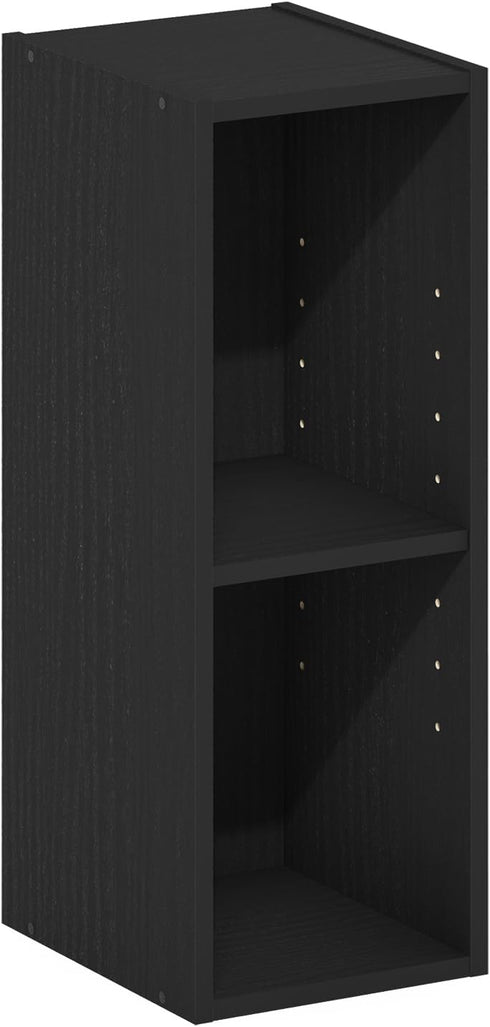 2-Tier 8-in 9.3 7.9 21.2, Furinno Fulda Book Shelf, Narrow Bookshelf, Bookcase with Width Storage Shelf, x x for Living
