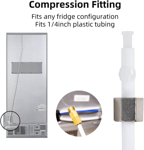 CNAODUN Refrigerator Water Line Kit, Ice Maker Water Line with 1/4" OD 39.4ft Tube, Quick Connect Fittings