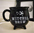 Ebros 14oz Wicca Sacred Crescent Moon Cauldron Mug, Black Coffee Tea Drink Cup