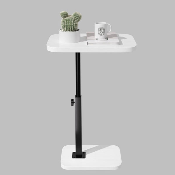 Adjustable Side Table TV Tray, C Shaped End Table, Small Bedside Table,