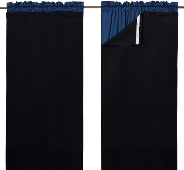 NICETOWN Door Curtains for Doorway, Black Out Curtain Liners, Set of 2, 27" x 80" Each Panel