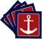 3dRose cst_165796_3 Nautical Anchor Design Ceramic Tile Coasters, Set of 4, Red White and Blue