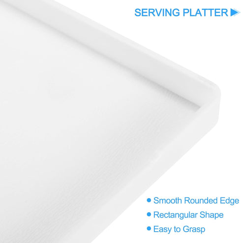 7" 9.5" uxcell Serving Tray Small White Mini Tray x Plastic Rectangular Wooden Serving Trays Decorative Ottoman Platter
