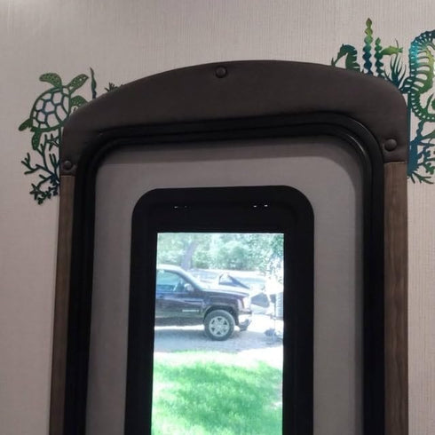 Sanmtang Sea Turtle Door Frame Decoration Metal Turtle Door Sitter Wall Art Decor Corner Sign with Double Sided