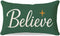 Christmas Throw Pillow Cover 12x20 Inch, Forest Green Believe Christmas Decor, Outdoor