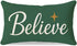 Christmas Throw Pillow Cover 12x20 Inch, Forest Green Believe Christmas Decor, Outdoor