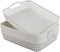 White Plastic Storage Basket Tray, Large Pack of 6