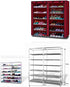 Acedas 36-Pairs Portable Shoe Rack Double Row Shoe Storage Organizer Cabinet Tower with Dustproof Cover (Wine Red)