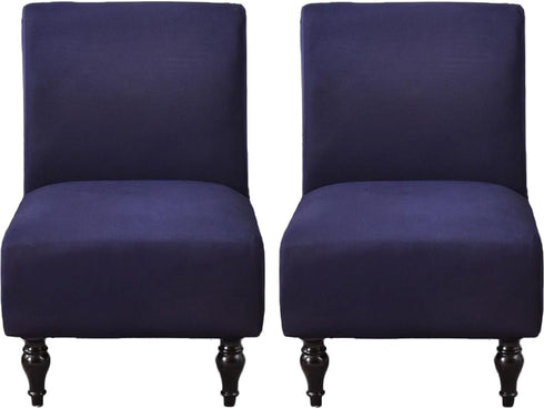 lihuitong Armless Chair Slipcover 2 Pieces Printed Armless Accent Chair Cover Stretch Spandex