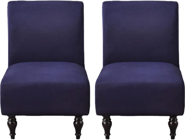 lihuitong Armless Chair Slipcover 2 Pieces Printed Armless Accent Chair Cover Stretch Spandex