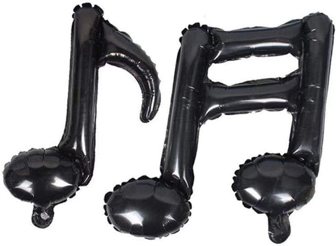 20pcs Music Note Balloons, Mylar Foil Party Balloons for Music Themed Birthday, Concert, Band, Bar Decorations (Black)