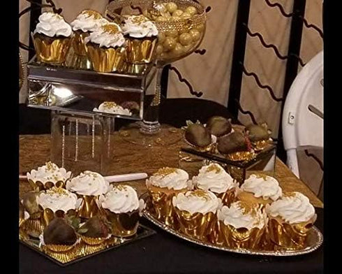 KPOSIYA Set of 100 Artistic Bake Cake Cups, Filigree Little Vine Lace Laser Cut Cupcake Wrapper for Decoration