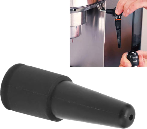 Estink Coffee Machine Nozzle, 1 Hole Silicone Coffee Machine Steam Nozzle Milk Foam Spout Replacement Steam Nozzle Coffee Machine Accessory Fit for DeLonghi Coffee Maker Machine, Black