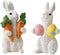 Easter decorations - Easter Bunny decorations -Resin rabbits With carrot and eggs