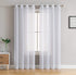 HLC.ME Sheer White Curtains, 2 Panels Semi Sheer Voile Window Drapes, 54" W x 95" L