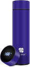 Insulated Coffee & Tea Infuser Bottle with LED Temperature Display, Double Wall Vacuum, Stay Hot for 24 Hrs (Blue)