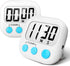 2 Pack Digital Kitchen Timer for Cooking, Big Digits Loud Alarm, Magnetic Backing Stand for Baking, White