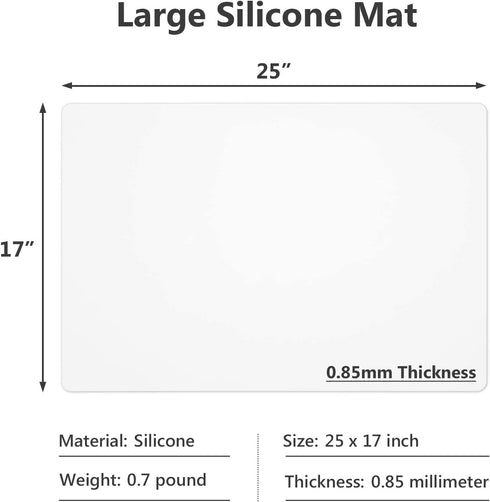 Gartful 2pcs Silicone Mats for Kitchen Counter, Large Heat Resistant Mat, 25 x 17 inches Countertop Protector, Non-Slip Placemat, Desk Saver Pad, Multipurpose Mat, Semi-Transparent by Gartful