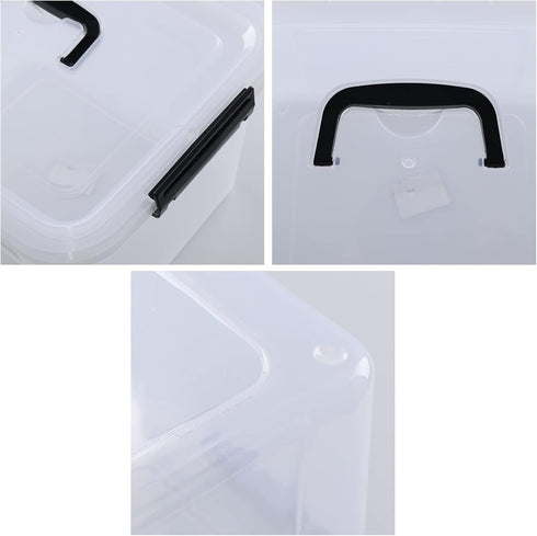 4-Pack Clear Latch Storage Box with Lid, 10.5 Quart Plastic Storage Bin