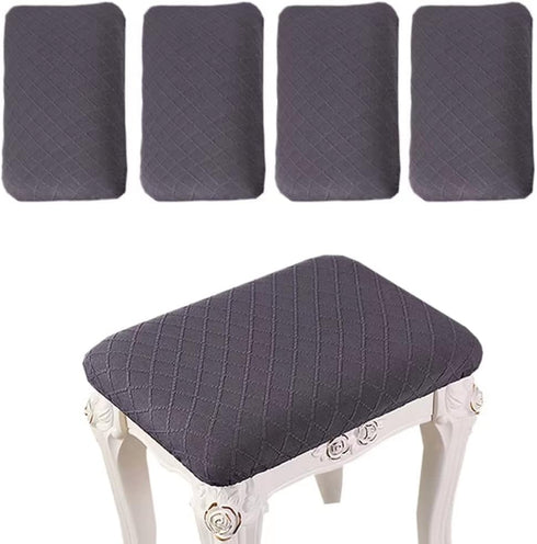 ANWUCHEN Stool Covers Rectangl,4 Pack Stretch Rectangle Bar Stool Covers Elastic Vanity