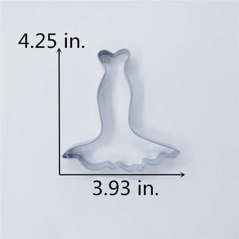 LILIAO Wedding Dress Cookie Cutter - 4 x 4.3 inches, Stainless Steel