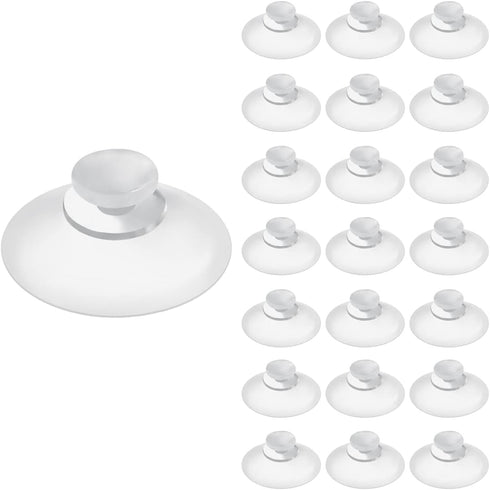 22 Pieces 0.8 inch Mini Clear Suction Cups for Glass, Without Hooks or Holes, Plastic Sucker Pads for Festival
