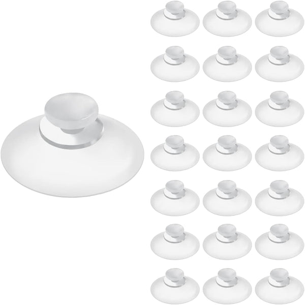 22 Pieces 0.8 inch Mini Clear Suction Cups for Glass, Without Hooks or Holes, Plastic Sucker Pads for Festival