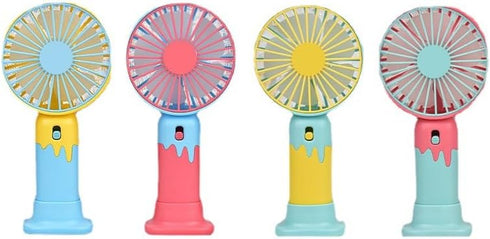 New Cartoon Fruit Handheld Fan USB Charging 2-speed Wind with base Portable Fan Summer Fan Gift fan (Dblue) by Generic