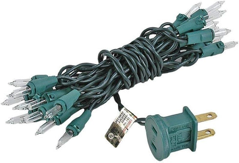 Novelty Lights 8.5 Feet 20 Bulb Clear Mini Light String, Green Wire, Non-Connectable