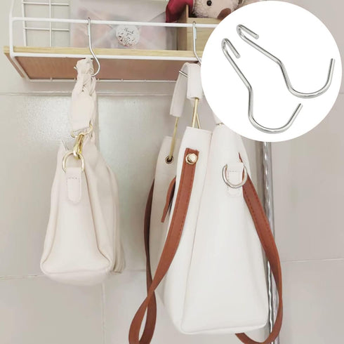 10PCS Heavy Duty S Hooks, 90 Degree Twist Angled Hooks for Hanging Kitchen Utensils, Pots, Pans, Clothes, Towels