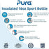 16oz/473ml Pura Sport Insulated Bottle w/Sleeve & Silicone Big Mouth Top - Stainless Steel, Warm & Cold, Leak-Proof