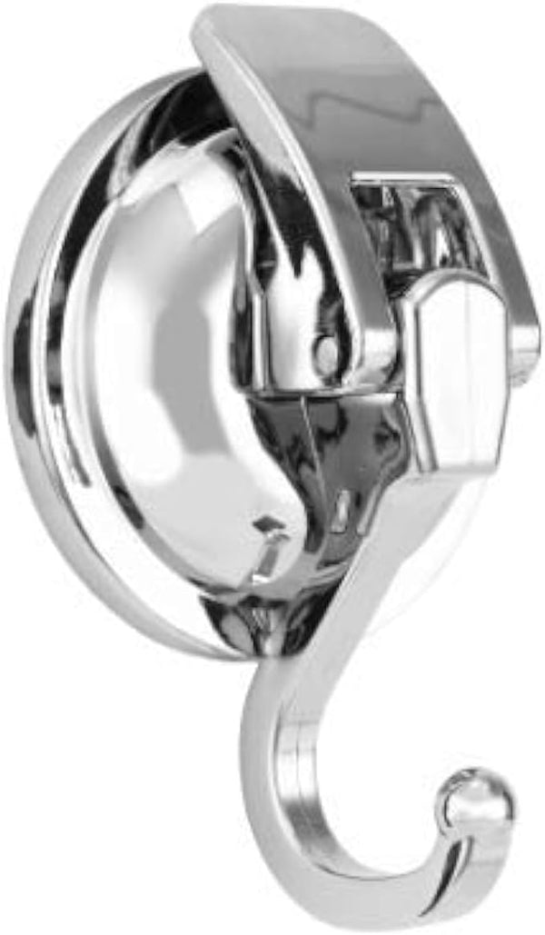 Heavy Duty Vacuum Suction Cup Hooks, Silver Plated Polished Super Suction for Kitchen Bathroom
