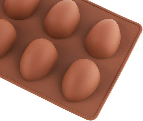 8 Cavity Silicone Egg Pan, Egg Shape Ice Tray, Set of 2 for Cake Decorating, Chocolate, Jello