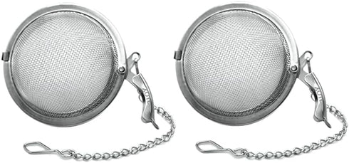 3 Inch Stainless Steel Tea Ball Infuser, Silver, Loose Leaf Tea Steeper and Spice Infuser, 2 PCS