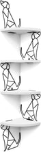 Alsonerbay White Corner Shelf Wall Mount, 4 Tier Floating Shelf for Wall