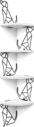 Alsonerbay White Corner Shelf Wall Mount, 4 Tier Floating Shelf for Wall