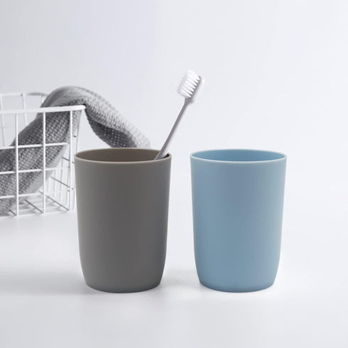 Topsky 4-Pack Bathroom Tumbler, Plastic Toothbrush Cup, Reusable Drinkware for Mouthwash