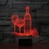 Optical Illusion 3D Red Wine Cup Night Light, 16 Colors Changing USB Powered LED Table Desk Lamp with Remote Control