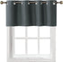 Home Queen Charcoal Total Blackout Curtain Valance for Bedroom Window, Grommet Straight Drape Valence, 54 W X 18 L