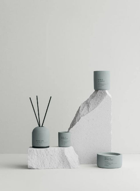 Blomus Fraga Scented Candle Magnet S, Soy Wax Candle in Concrete Look
