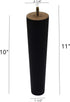 WEICHUAN Black Round Solid Wood Sofa Couch Chair Ottoman Loveseat Table Legs, 10" Set of 4