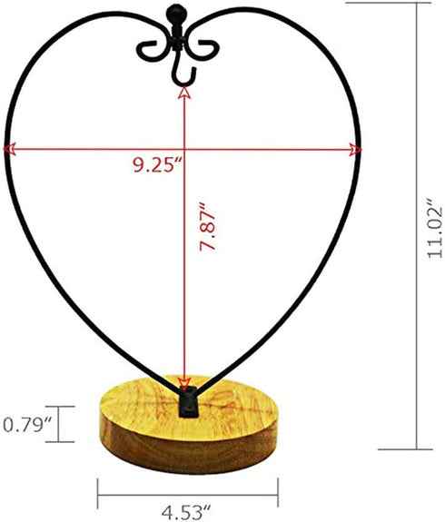 WAJJ Ornament Display Stand for Hanging Glass Terrarium Wood Base Creative Decoration for Home Garden Wedding Party