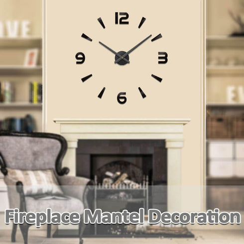 Mintime Large DIY Wall Clock, Battery Operated, Modern Decorative Clock for Living Room/Office